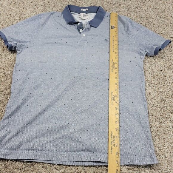 Penguin by Munsingwear Polo Shirt Mens XL Slim Blue Golf Preppy Polka Dot - Picture 5 of 8